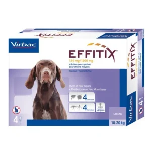 Pipetas para perros Effitix antiparasitarias 10 a 20kg 8 Pipetas