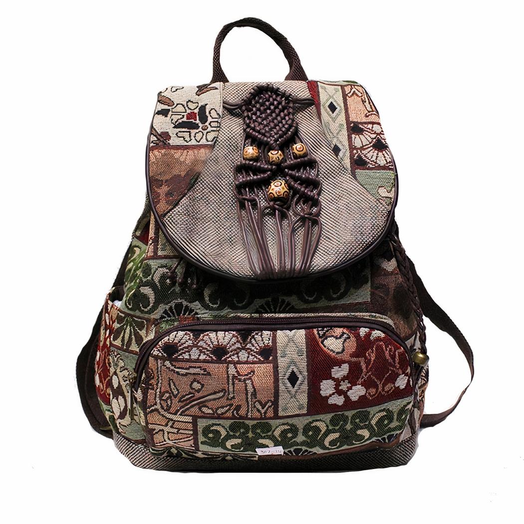 Mochila vintage con motivos étnicos - Imagen 7