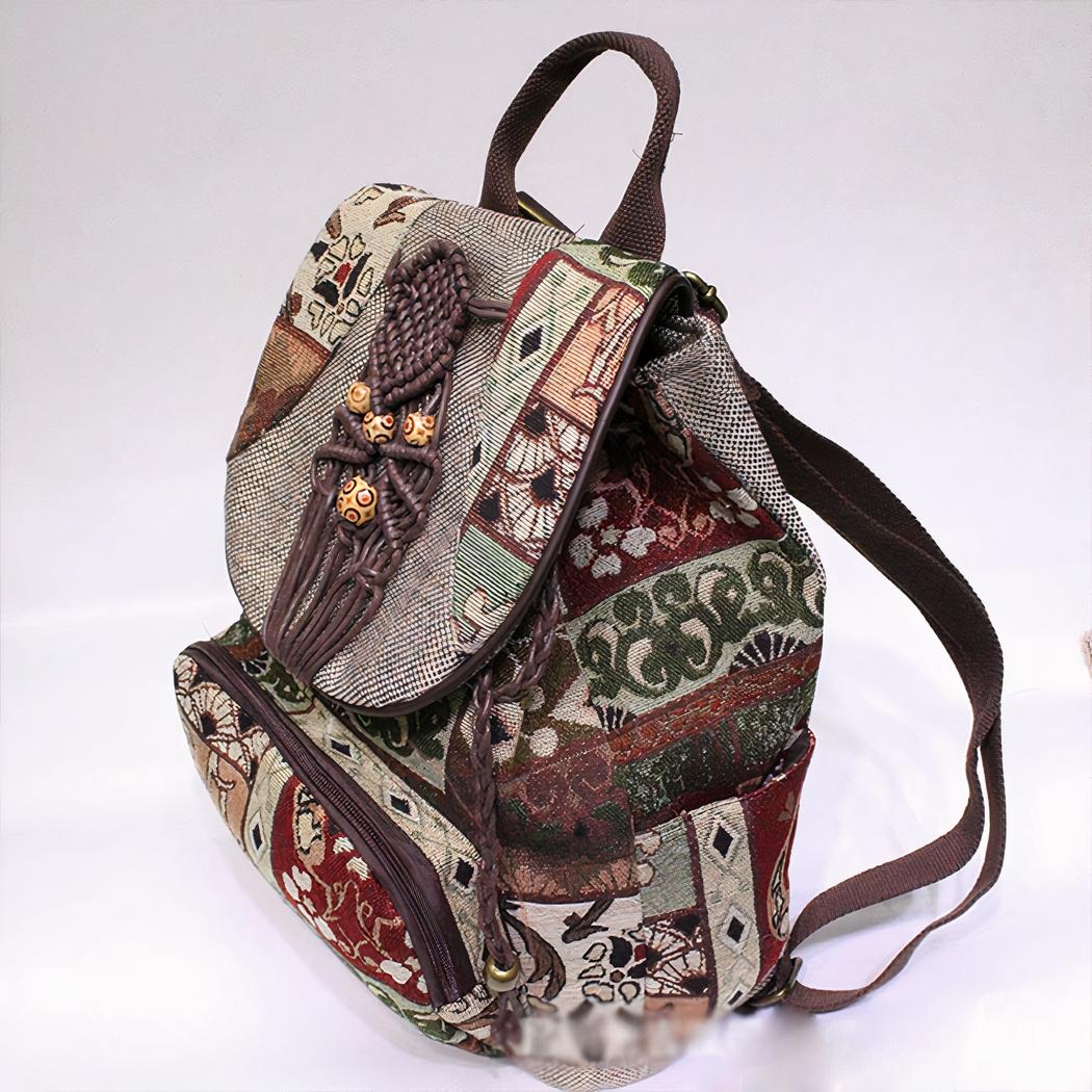 Mochila vintage con motivos étnicos - Imagen 2