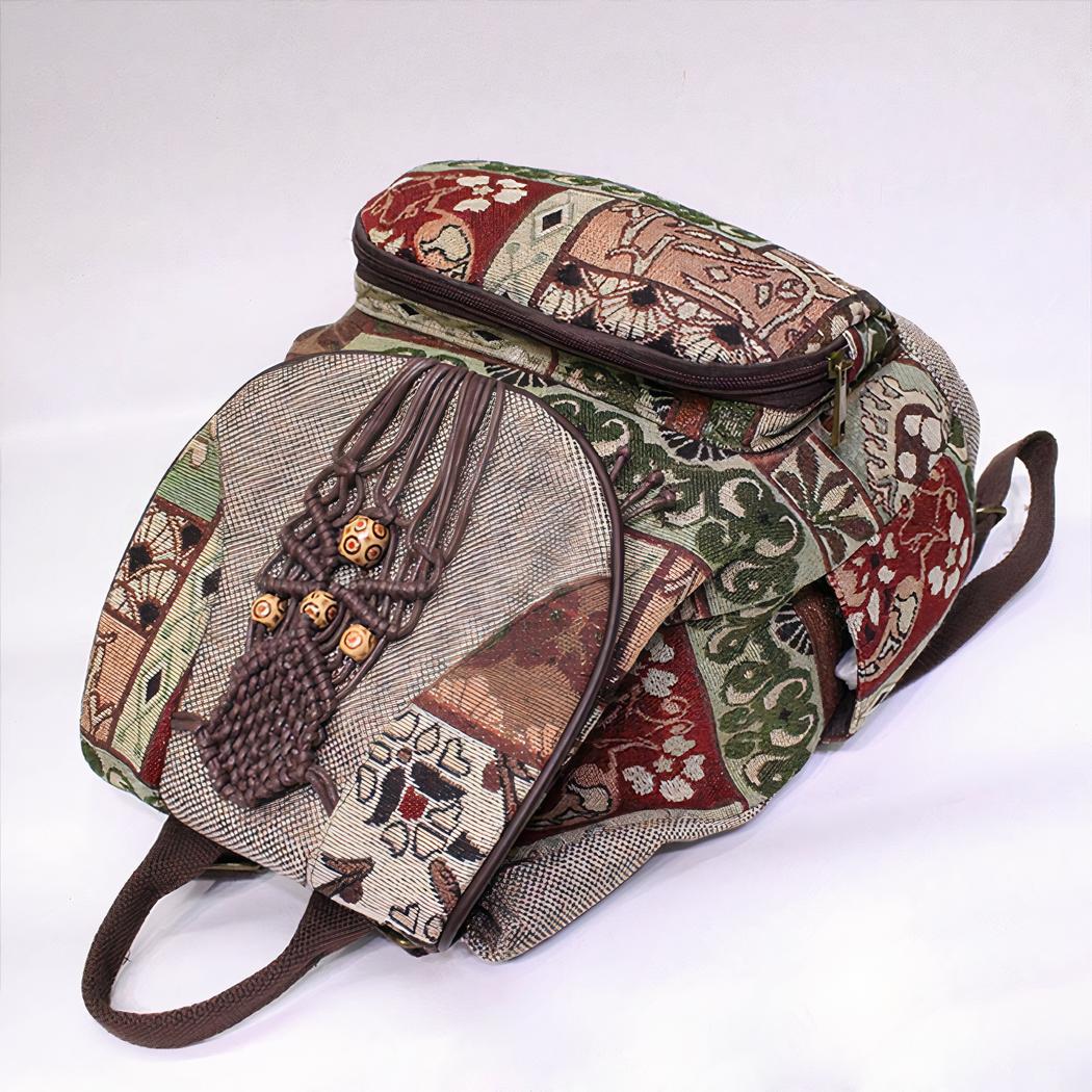 Mochila vintage con motivos étnicos - Imagen 3