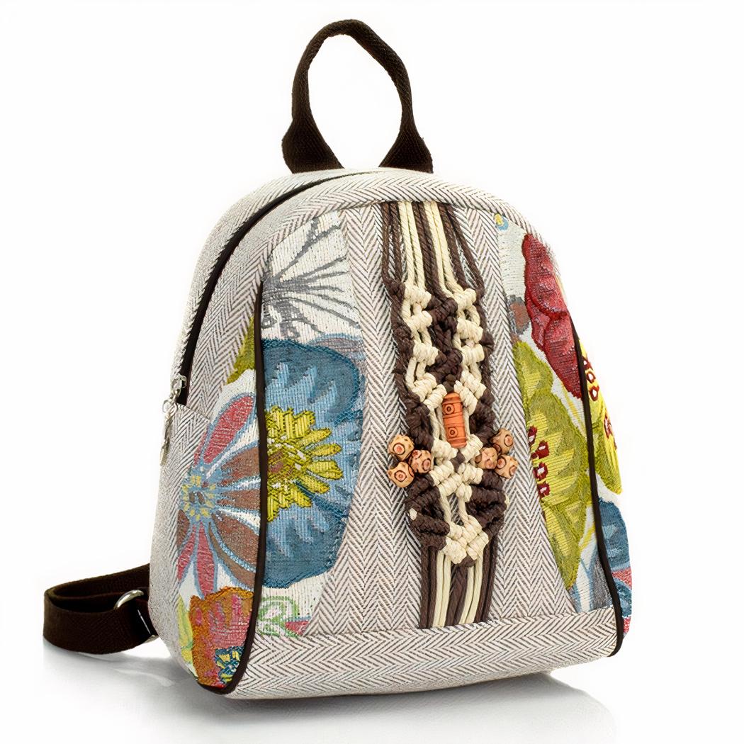 Mochila retro para mujer con motivos étnicos - Imagen 7