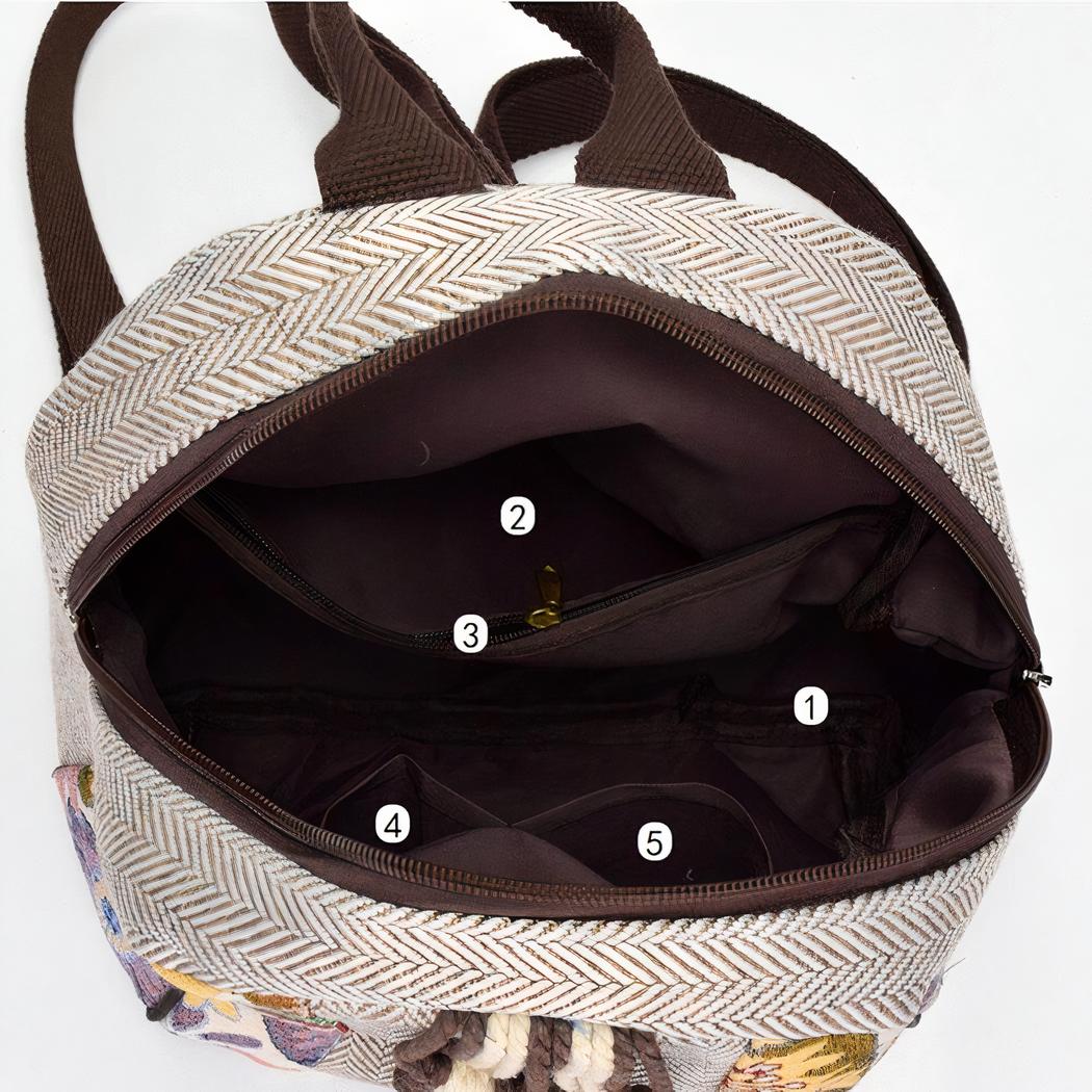 Mochila retro para mujer con motivos étnicos - Imagen 6