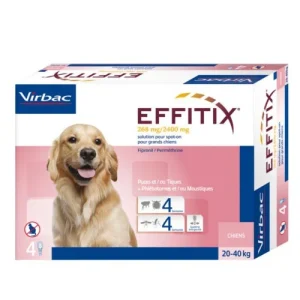 Pipetas para perros Effitix antiparasitarias 20 a 40kg 24 pipetas