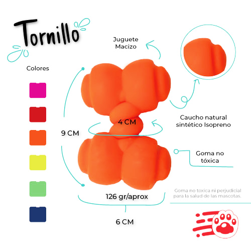 Juguete Tornillo Macizo Para Perros Mayoristas PetOutlet - Imagen 4