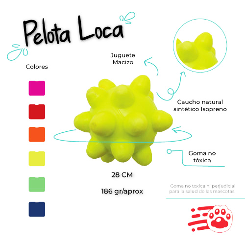 Pelota Loca Maciza Grande Para Perros Mayoristas PetOutlet - Imagen 4