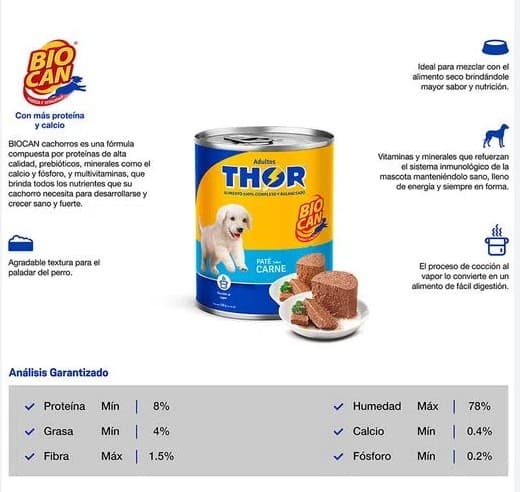 PATÉ THOR sabor a carne-CACHORROS- 330g - Imagen 2