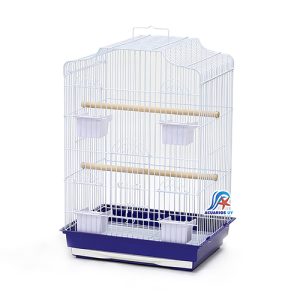 Jaula con 4 comederos mediana para loros. Dayang 617