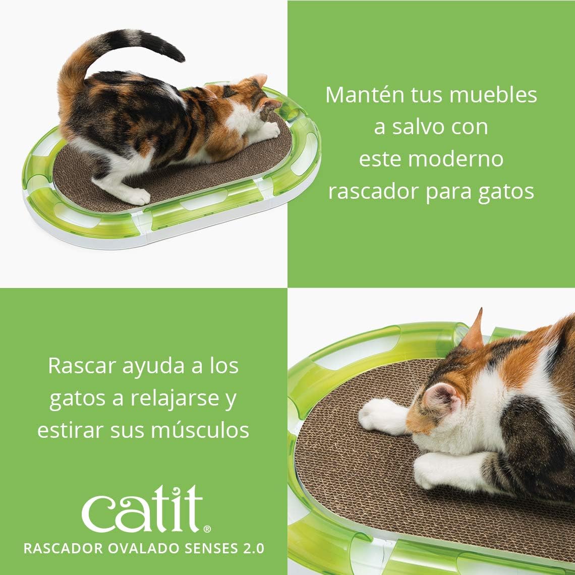 Rascador ovalado de cartón para gatos Catit Senses 2.0 - Imagen 3