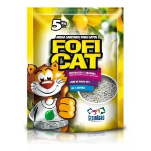 Arena para Gatos Fofi Cat Aroma a Limón 5 Kg