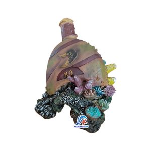 Botellón roto. Decoración para acuario