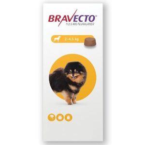 Bravecto 112.5mg para Perro 2 a 4.5kg – 1 Tab.