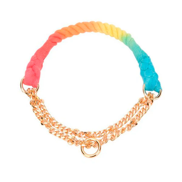 Collar Arcoíris Con Cadena