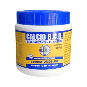 Calcio vitaminado para reptiles/aves. Sur Calcio BCD 150g