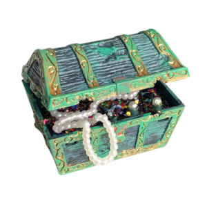 Cofre con movimiento. Decoración para acuario