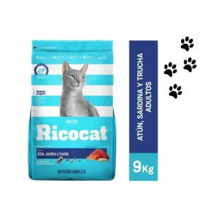 Croquetas RICOCAT sabor atún, sardina y trucha -ADULTO- 9Kg