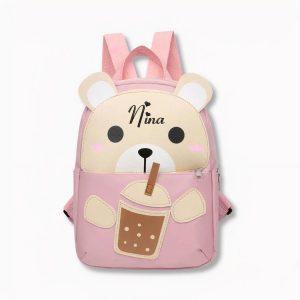 Mochila personalizada con osito de peluche para niños
