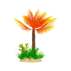 Planta artificial c/palmera para acuario. 21cm
