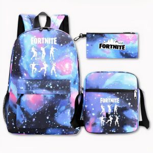 Set de mochila Fortnite Galaxy de 3 piezas – mochila, bandolera y estuche