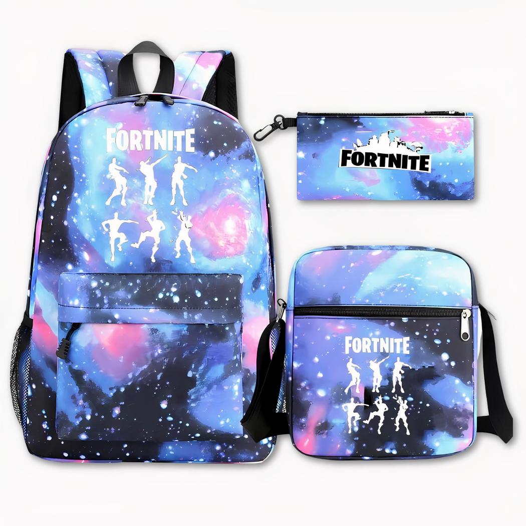 Set de mochila Fortnite Galaxy de 3 piezas – mochila, bandolera y estuche