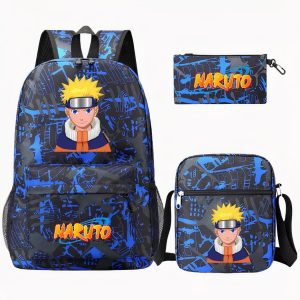 Mochila azul y negra de Naruto