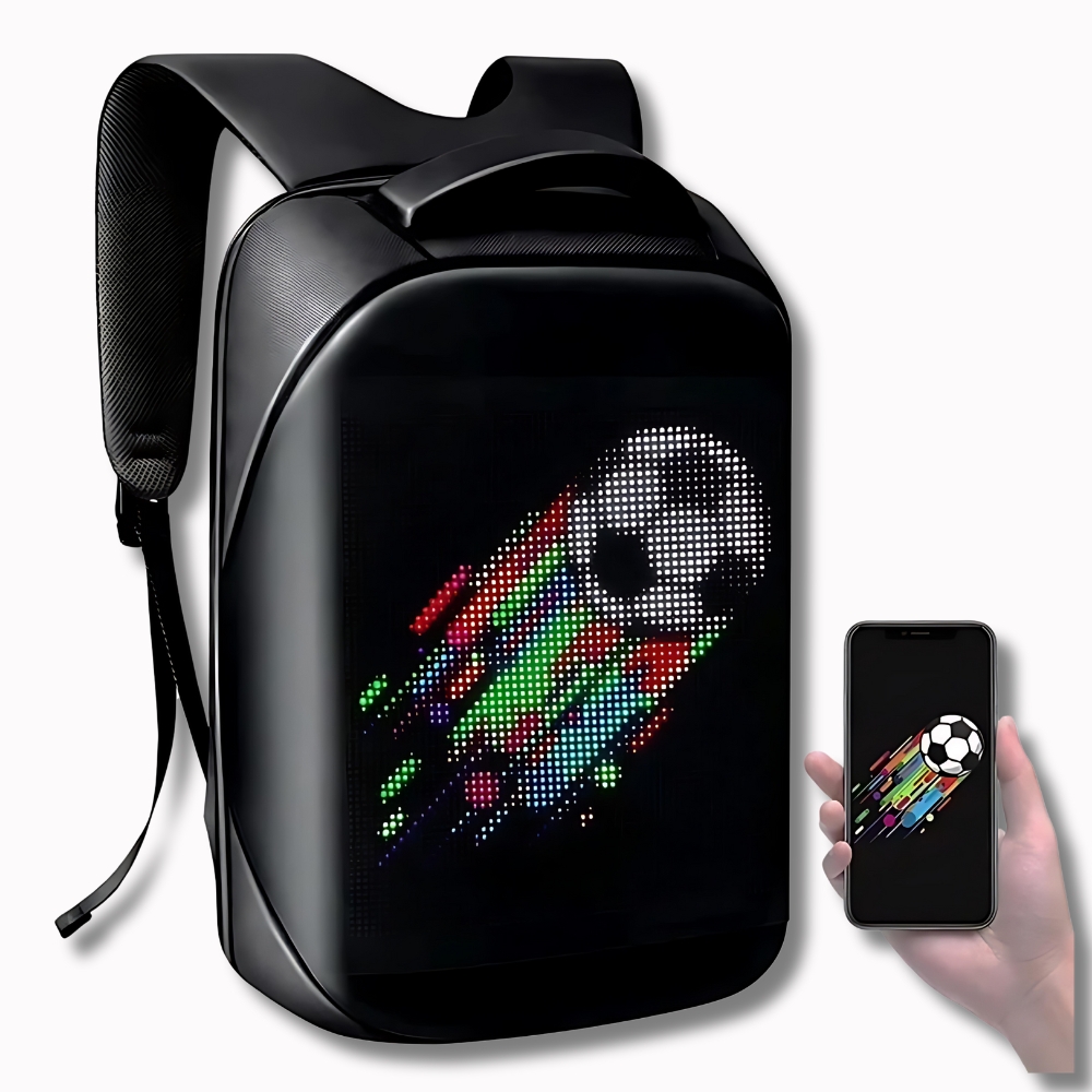 Mochila con pantalla LED programable