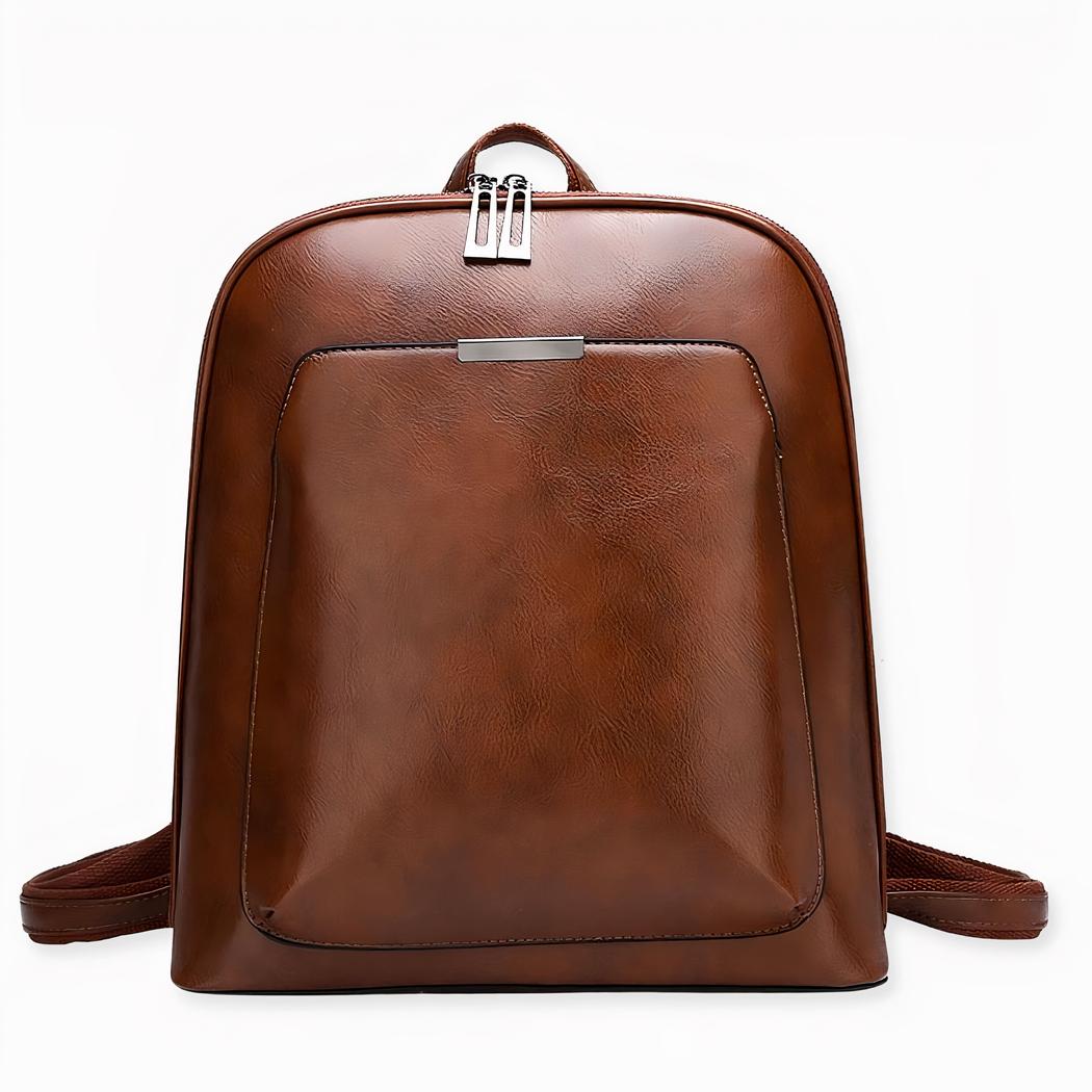 Pequeña mochila vintage en polipiel lisa