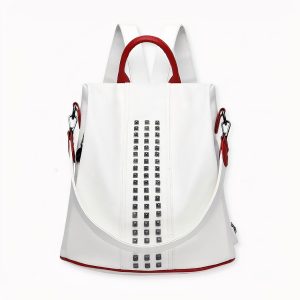 Elegante mochila informática de cuero vegano para mujer
