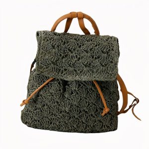 Mochila de paja para mujer