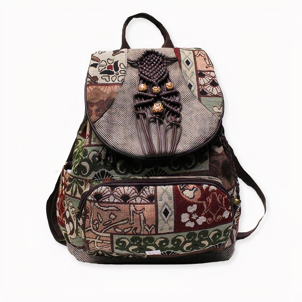 Mochila vintage con motivos étnicos