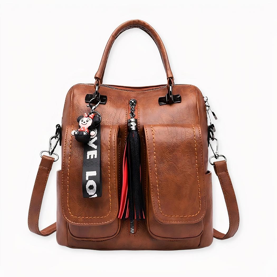 Mochila vintage en suave imitación de cuero