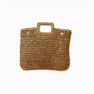 Bolsa de playa de paja para mujer