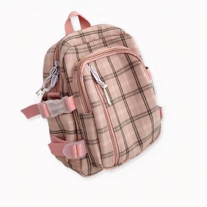 Mochila preppy a cuadros para mujer