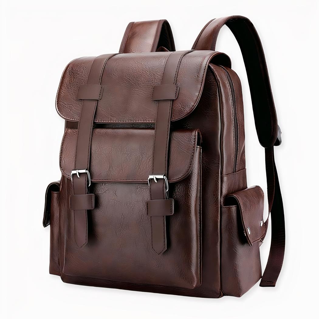 Mochila unisex de piel sintética, estilo casual