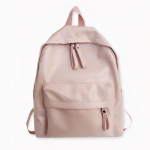 Mochila femenina de polipiel de estilo preppy