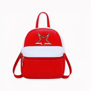 Mini mochila de piel sintética para mujer