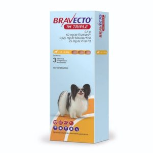 BRAVECTO 1M TRIPLE 50MG 3X1TAB(2.5 a 5Kg)
