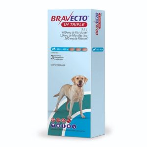 BRAVECTO 1M TRIPLE 400MG 3X1TAB(20 a 40Kg)