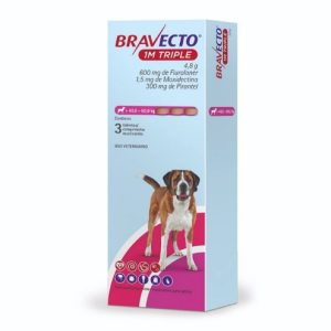 BRAVECTO 1M TRIPLE 600MG 3X1TAB(40 a 60Kg)