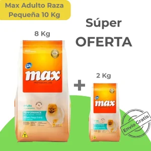 Max Adulto Raza Pequeña Pollo y Arroz 10kg (8+2)