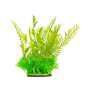Planta artificial frondosa para acuario. 16cm