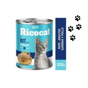 PATÉ RICOCAT sabor a sardina y pollo -ADULTOS- 330g