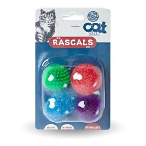 Pack Pelota Gato x4 Goma Rascals