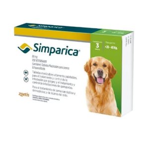 SIMPARICA 80 MG X 3 TAB (20 A 40 KG)