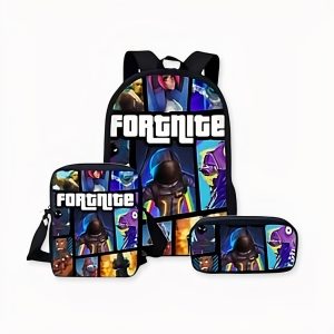 Mochila multicolor de 3 piezas Fortnite