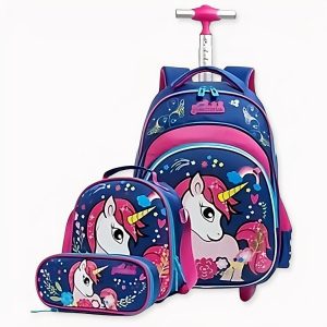 Mochila rodante unicornio para niñas