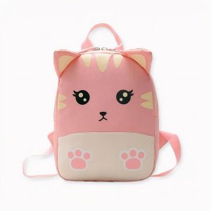 Mochila de gato rosa para niños