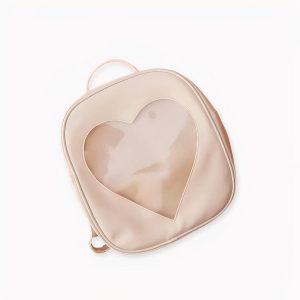Mochila infantil transparente con estampado de corazones