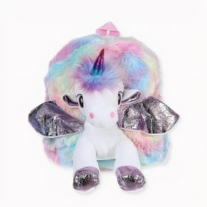 Mochila infantil con unicornio de felpa