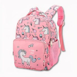 Mochila rosa con unicornios para niños