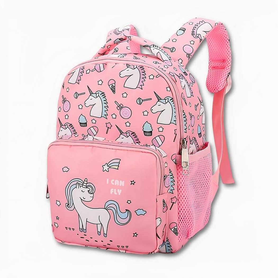 Mochila rosa con unicornios para niños